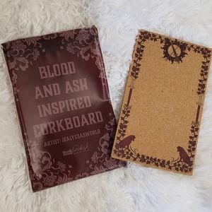 Blood and Ash, corkboard, red and brown, bookish box